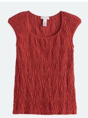 nine britton Rust Textured Cap Sleeve Top